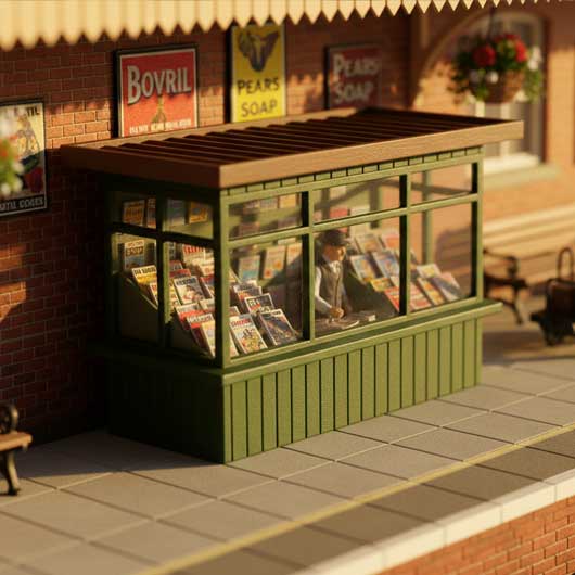 N Scale Ready to Paint Steam-Era News Kiosk
