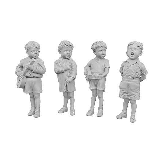 OO Scale Ready to Paint Victorian Young Boys Performing Music