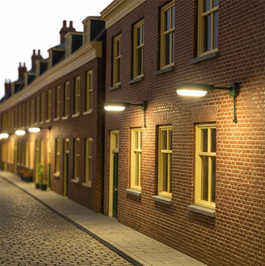 OO Scale Wall Mounted Street Lamps (3 pack)