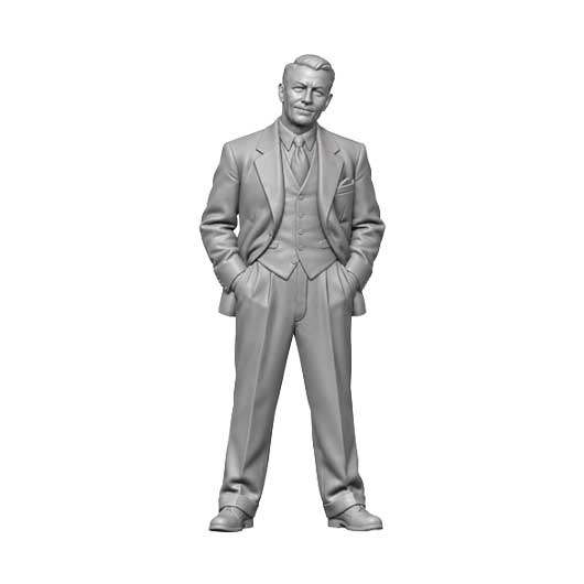 OO Scale Ready to Paint 1950s Wedding Guest with Hands in Pockets