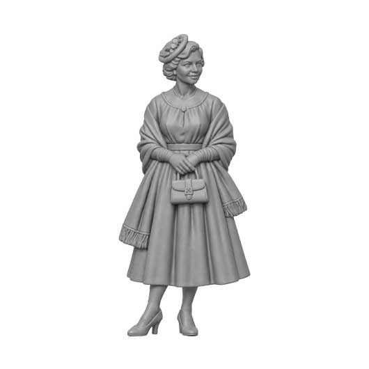OO Scale Ready to Paint 1950s Wedding Guest with Dress, Shawl and Fascinator