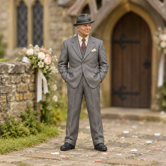 OO Scale Ready to Paint 1950s Wedding Guest in Suit and Trilby Hat