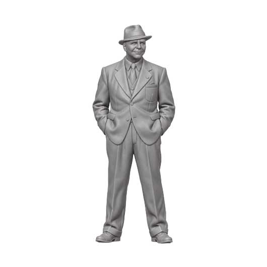 OO Scale Ready to Paint 1950s Wedding Guest in Suit and Trilby Hat