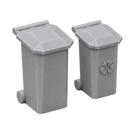 OO Scale Ready to Paint Wheelie Bin - Style 1
