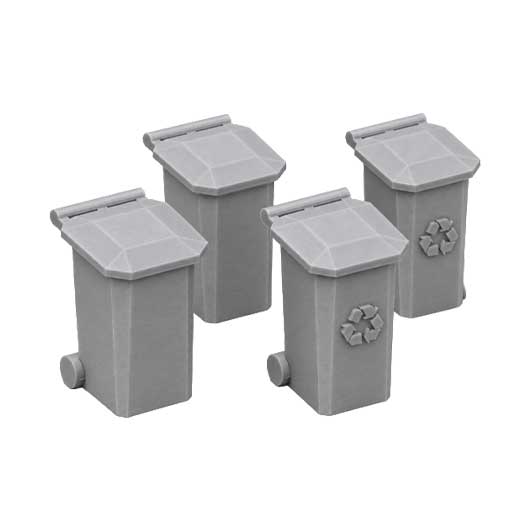 OO Scale Ready to Paint Wheelie Bin - Style 1