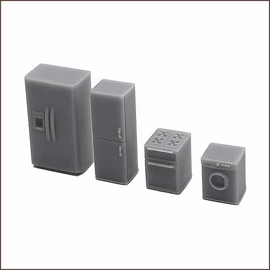 OO Scale Ready to Paint White Goods (4 pack)