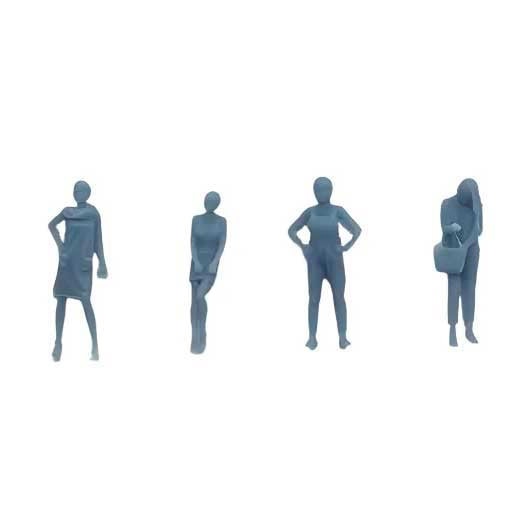 OO Scale Ready to Paint Women - Pack 3 (4 pack)