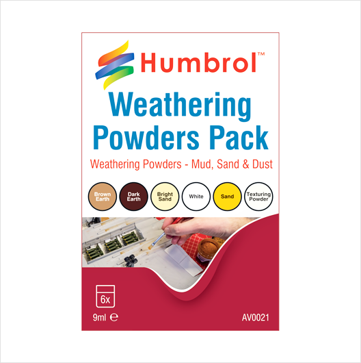 Humbrol Weathering Powders Mixed Pack - 6 x 9ml