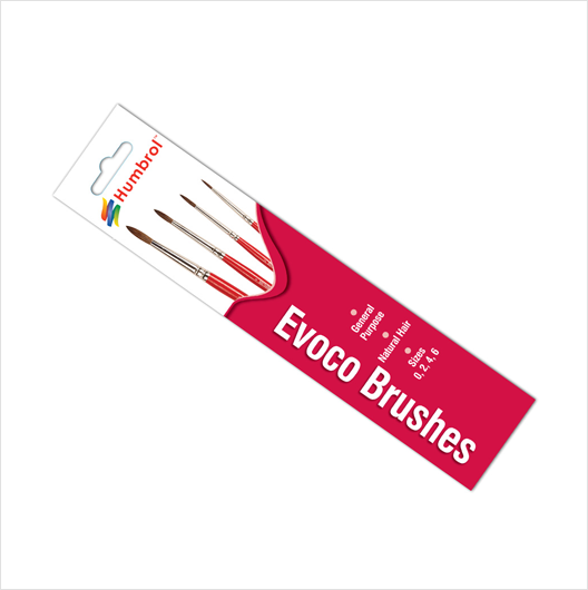 Humbrol Evoco General Purpose Paint Brush Set (4 pack)