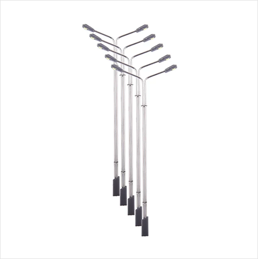 OO Scale | 3-Volt Modern Double-Head Street Light (5 pack)