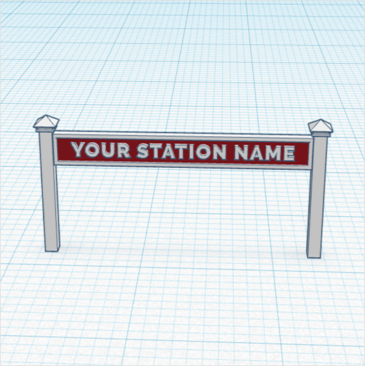 O Scale | Double-Sided Custom Steam-Era Station Sign (3 pack)