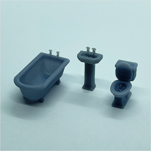 OO Scale | Bath, Basin and Toilet (3 pieces)