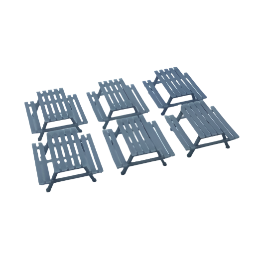 OO Scale | Ready to Paint | Picnic Bench with Plank Detail (6 pack)