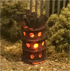 OO Scale | Ready to Paint | 3-Volt Burning Brazier Kit with Flickering LED