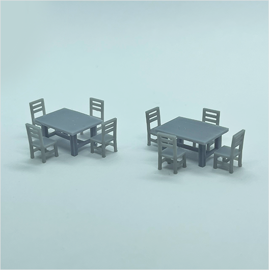 OO Scale | Table and Chairs - Type 1 (10 pieces)