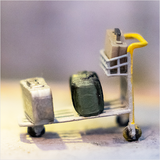 OO Scale Ready to Paint Passenger Luggage Trolley (3 pack)