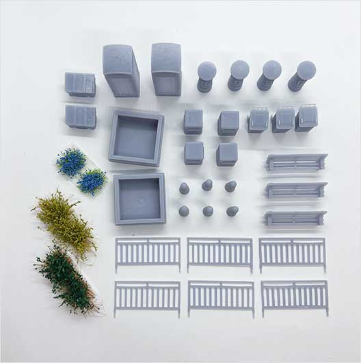 OO Scale Ready to Paint Street Scenes - Pack 2 (38 pieces)