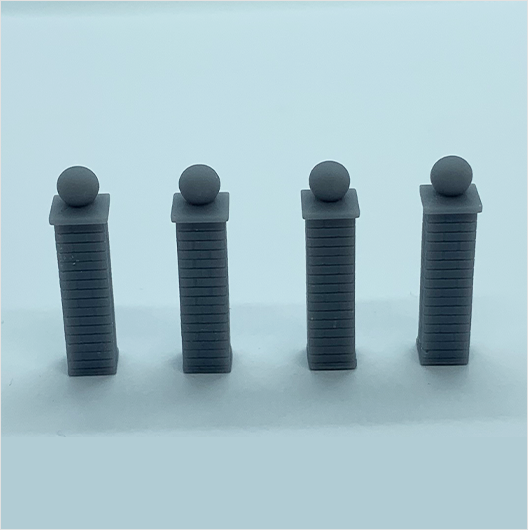 OO Scale | Brick Wall Pier with Ball-Style Caps (4 pack)