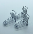O Scale Ready to Paint Passenger Luggage Trolley (3 pack)